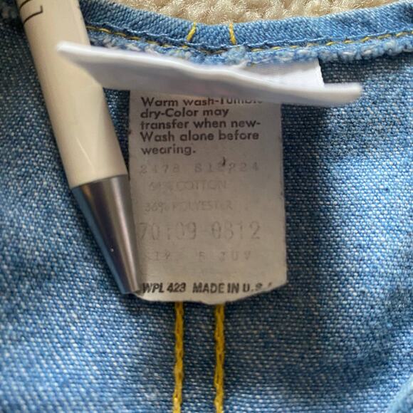 Levi Strauss & Co. Levi's Western Denim Vest Kids Sz 5 - Picture 5 of 10